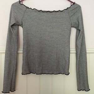 off-the-shoulder long sleeve top